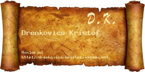 Drenkovics Kristóf névjegykártya