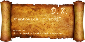 Drenkovics Kristóf névjegykártya