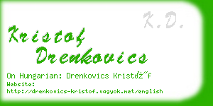 kristof drenkovics business card